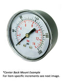 2.5" Dry Gauge - Center Back (0 - 2000 psi) - CDS-1P-140D