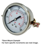 2.5" Gauge - Center Back w/ Clamp (0 - 1000 psi) - Liquid-filled - CF1P-070B