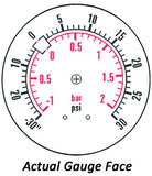 2.5" Dry Gauge - Bottom Mount (30"Hg - 30 psi) - CDS-1C-002A