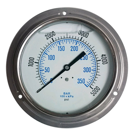 *CLEARANCE* 6" Baumer Pressure Gauge - All Stainless - Glycerin-filled