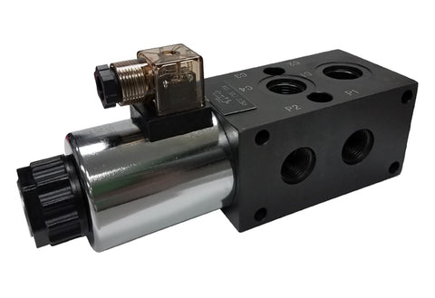 Selector Valve - 6-way, 2-station - SAE-10 ports - DSV-62-10-12 - DIN Coil