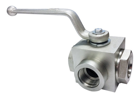 High Pressure 3-way Ball Valve, 1 1/4" Female Ports - DB3L-114-NPT